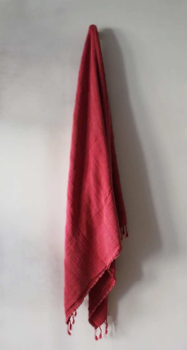 Umayana Håndklæde Stonewashed - Rød