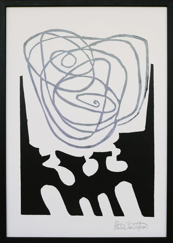 Morten Christoffersen Print A3 - sort grå abstrakt