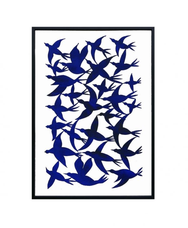 blå fugle Morten Christoffersen print kunst litografi